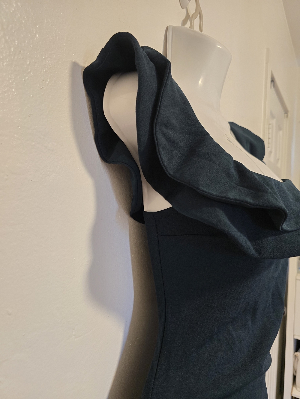 Mind Code - Ruffle-Trim Bodycon Mini Dress - Picture 6 of 12